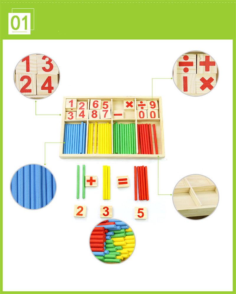 01- Details - Wood Sticks Math Playground math | Montessori Method | GadWitch Toys