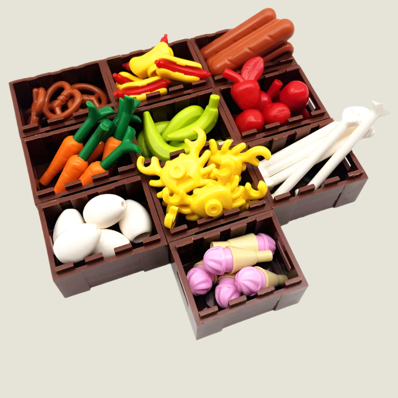 10 basket and food - Build Your Own Toys & Colors Grocery Store | GadWitch Toys
