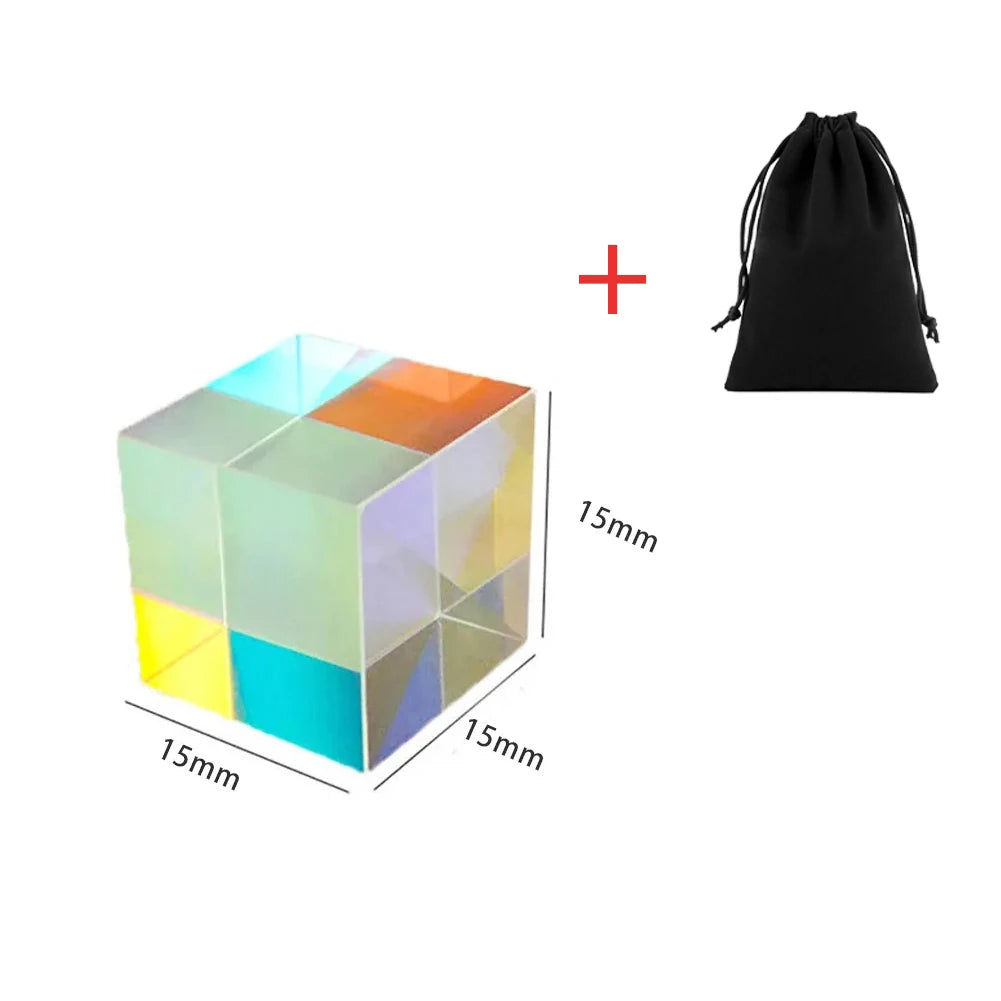 15mm - Cube Colorful - Prisma Light Dispersion Cube | STEM Optics physics Toy | GadWitch Toys