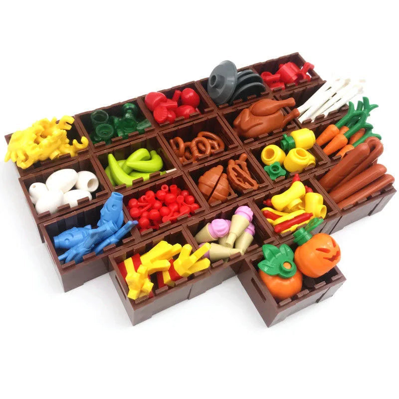 30 basket and food - Build Your Own Toys & Colors Grocery Store | GadWitch Toys