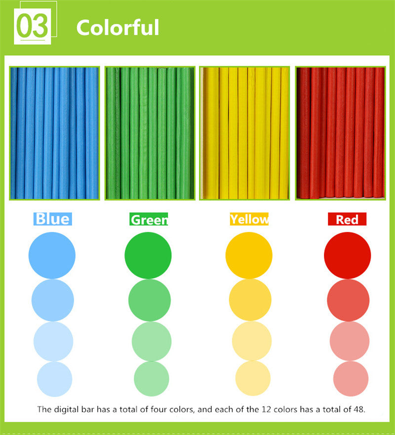 3 - Math Class - Colorful - Wood Sticks Math Playground math | Montessori Method | GadWitch Toys