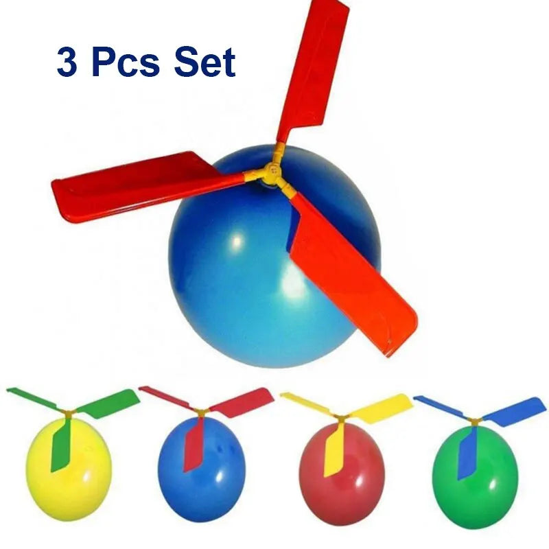 3 pieces set - Balloon Powered Helicopter – Fun Party Toy for Kids! | GadWitch Toys