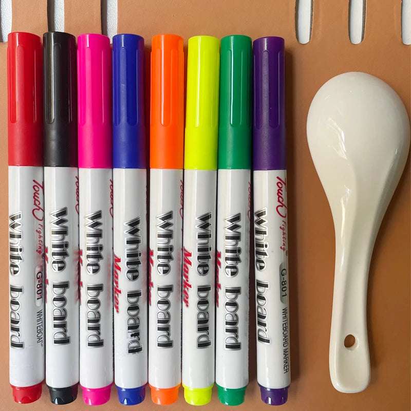 8 pens + spoon - art pens for drawing - Floating Drawing Art Pens – Safe, Non-Toxic & Fun | GadWitch Toys