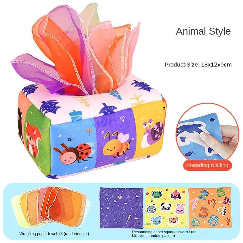 Animal Style - infants earning - Sensory Montessori Magic Tissue Box | infants learning | GadWitch Toys