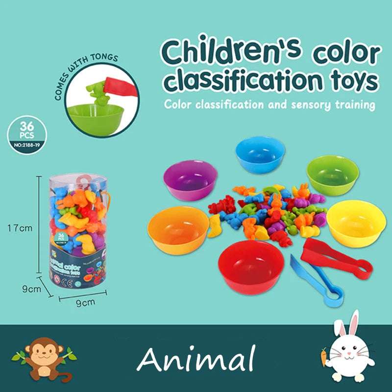 Animal - Sorting by color - Colorful Learning & Counting Set Toy | Educational Toys - GadWitch Toys