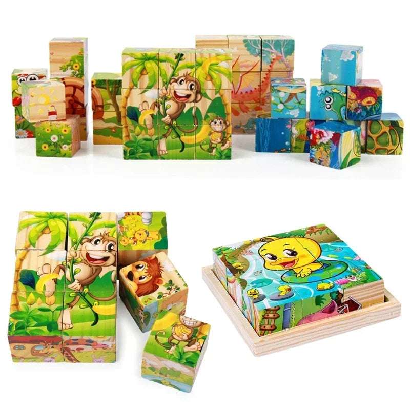Block Puzzle: Toddlers 3d toy cube | block wood puzzle | GadWitch Toys