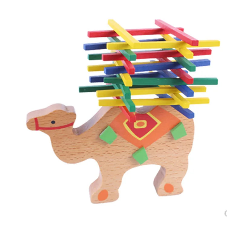 Camel - exercise for Hand eye coordination - Elephant & Camel Wooden Balance Blocks Set – Colorful Block Fun for Developing Hand-Eye Coordination - GadWitch Toy Store