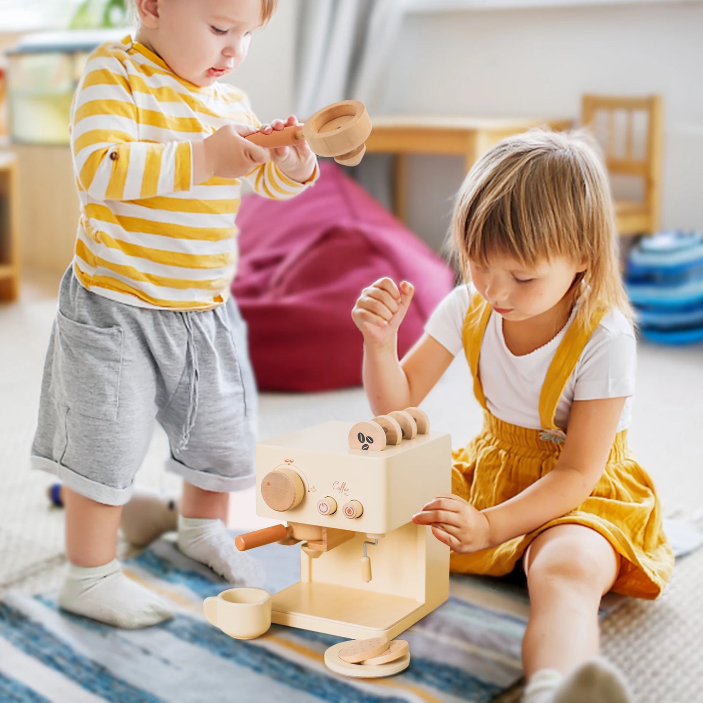Child plays with Toy Coffee Machine Set – Fun & Learning in One! | GadWitch Toys