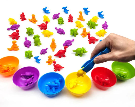Color Sorting and Fine Motor Training - Different Animal pcs color - 48 pcs different colors toys - Colorful Learning & Counting Set Toy | Educational Toys - GadWitch Toys