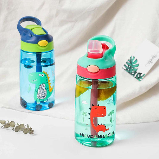 Green Dinosaur and Blue Dinosaur - Dino Canteen: 480ml-16oz Cup with Lid and Straw - GadWitch Toys