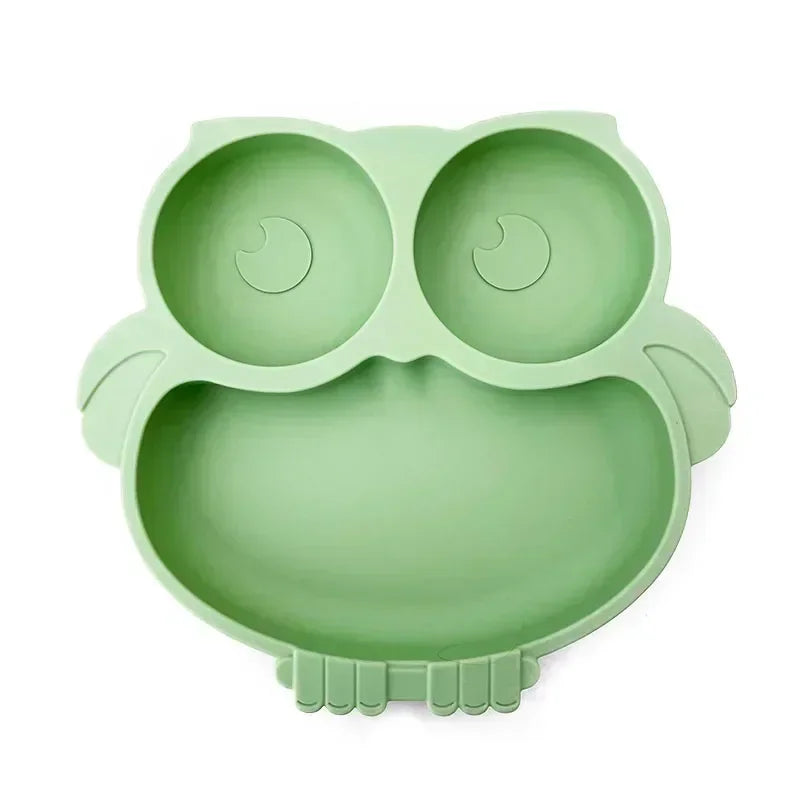 Green Owl - Baby Suction Plates - Baby Safe Silicone Suction Plate–Non-Toxic & BPA-Free | GadWitch Toys