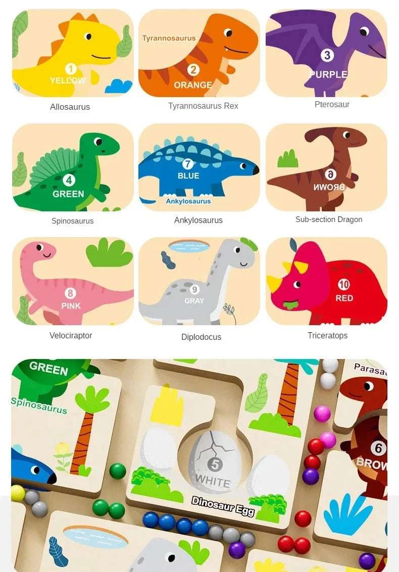Learning with colors - Dinosaurs and colors - Magnetic Colors Maze | count and match game | GadWitch Toys