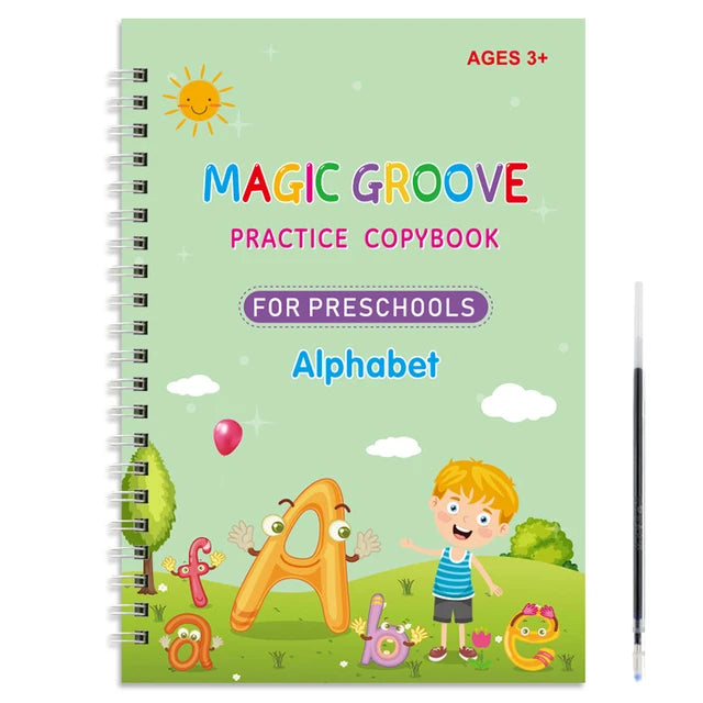 Magic Groove - Practice copybook for preshools - Alphabet - Teach Handwriting with Reusable Copybooks for Ages 3-8 | GadWitch Toys