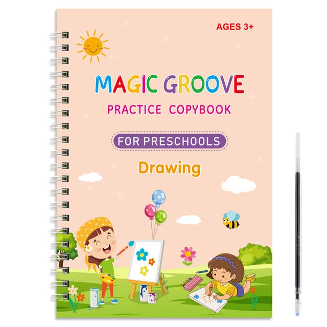 Magic Groove - Practice copybook for preshools - Drawing - Teach Handwriting with Reusable Copybooks for Ages 3-8 | GadWitch Toys