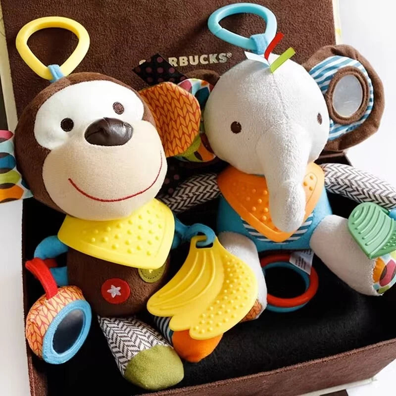 Monkey and Elephant - On-the-Go Baby Toys: Rattle, Teethe & Play Anywhere | GadWitch Toys