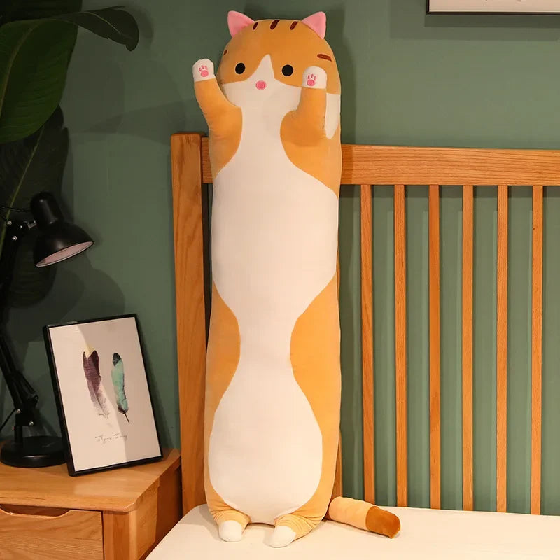 Orange - Long Cat - Biggest Cat and Meow | Long Cat Sleeping Pillow | GadWitch Toys