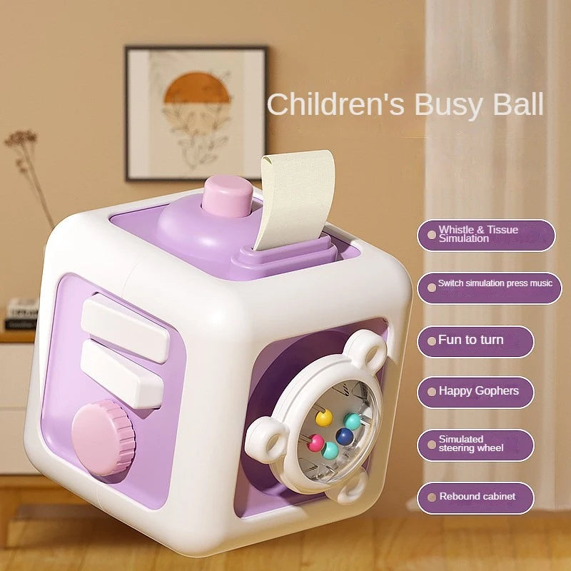 Purple Details - Learning Cube - Newborn Brain Development - Learning Cube - Toy Activity | Development of Infants | GadWitch Toys