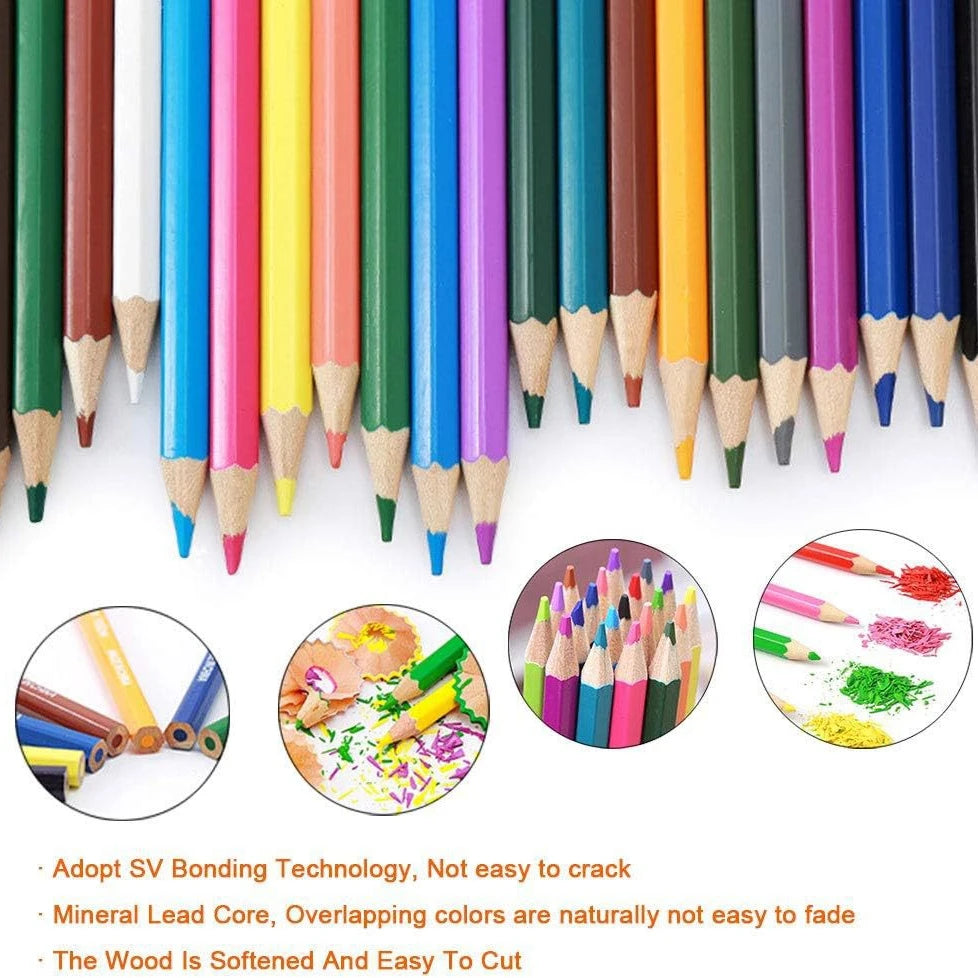 Pencil Art Drawing Colored Pencil Sets — 12 to 160 Colors for Sketching & Blending
