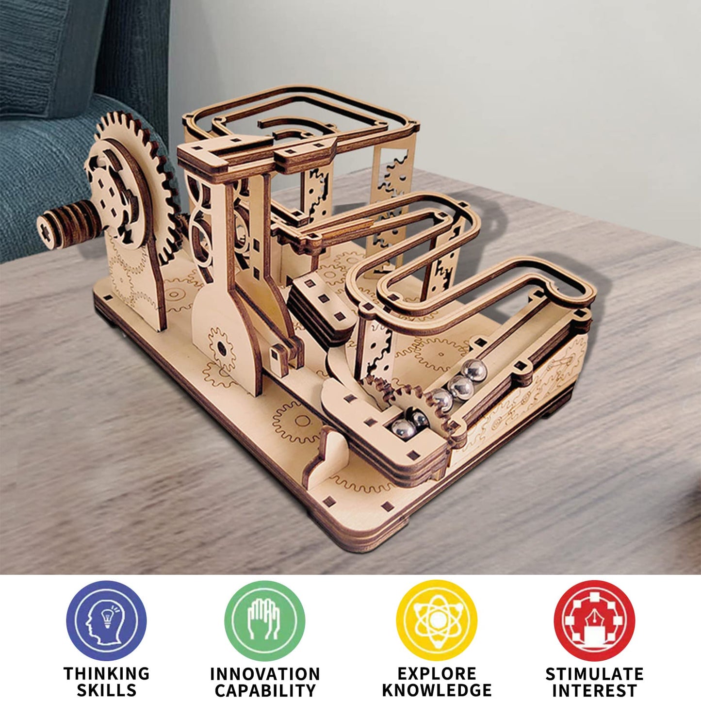 STEM inspired Marble Raceway 3D Puzzle โ Fun DIY Wooden Maze Kit | GadWitch Toys