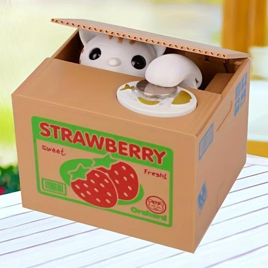 Strawberry cat - Saving Money - Panda & Cat Stealing Coins | Fun Saving Money Piggy Bank | GadWitch Toys