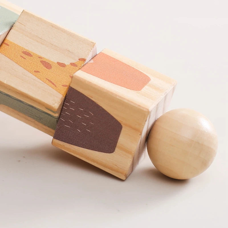 THOUGHTFULLY DESIGNED - Wooden Montessori Rotating Rattle Blocks – Safe & Fun | GadWitch Toys