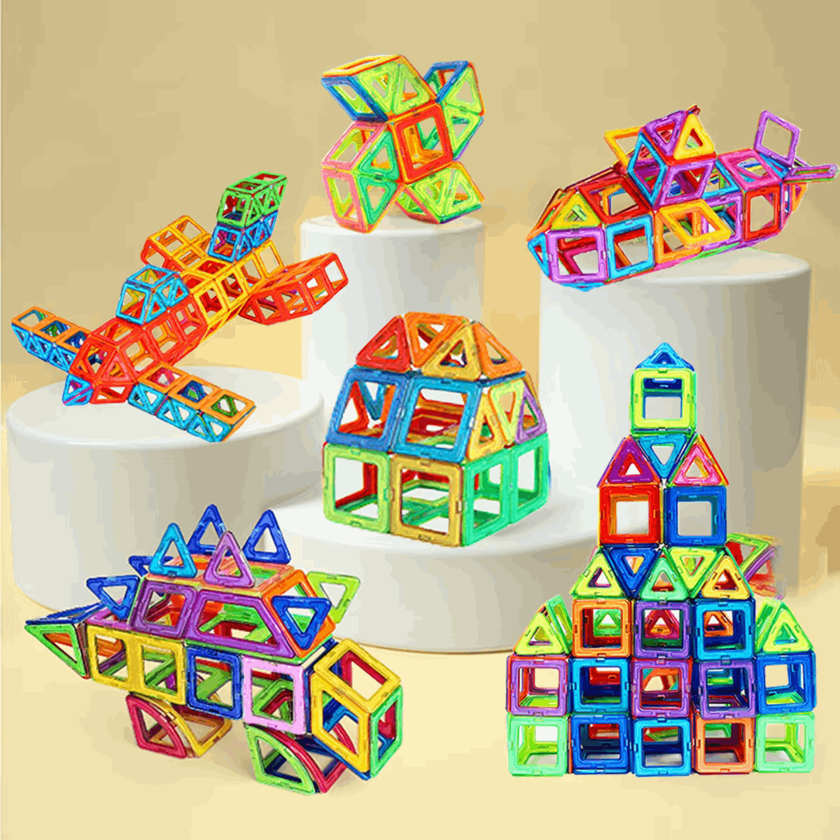 USe Creativity - Magentic Tiles Mag Shapes Colorful Blocks | DIY Magnetic Block House - GadWitch Toys