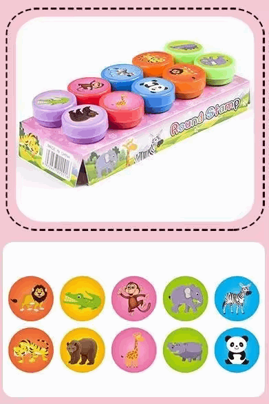 Wild Animals - Fun Kids Self-Inking Stamper Set - GadWitch Toys