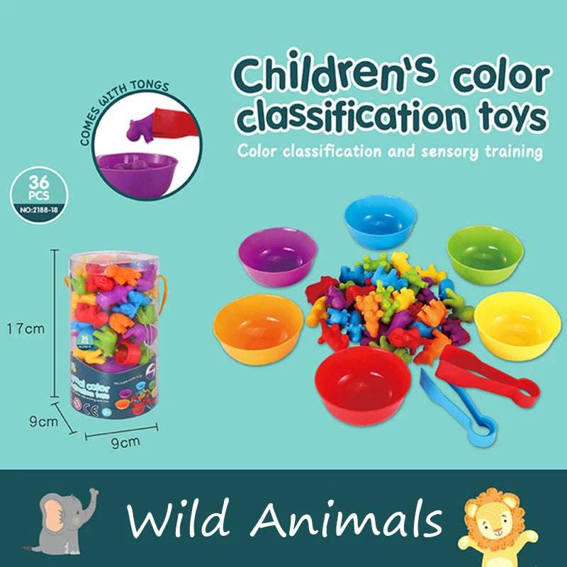 Wild Animals - counting number - Colorful Learning & Counting Set Toy | Educational Toys - GadWitch Toys