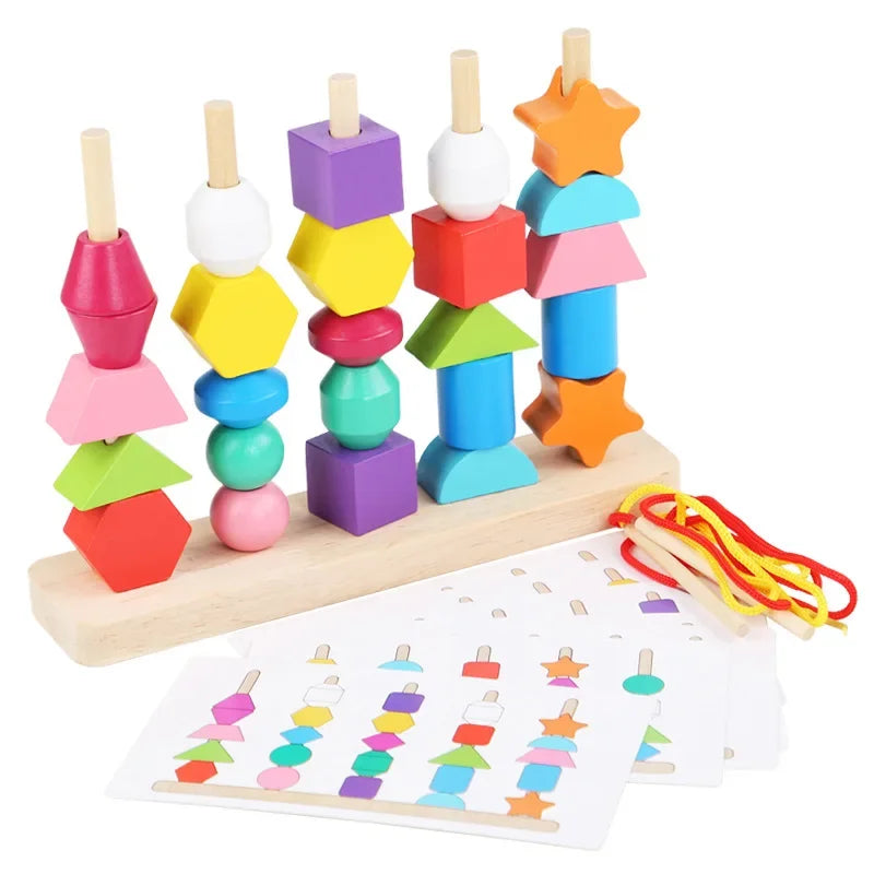 Wooden Stacker - Wooden Stacking colors shapes | Educational Blocks | GadWitch Toys