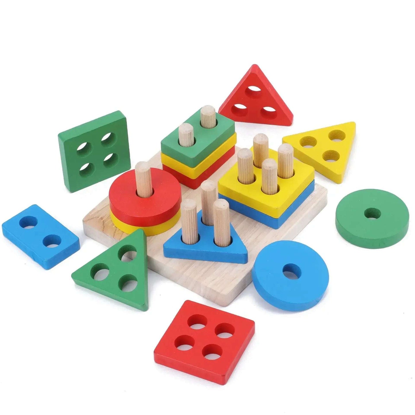 Wooden Stacking - Wooden Stacking colors shapes | Educational Blocks | GadWitch Toys