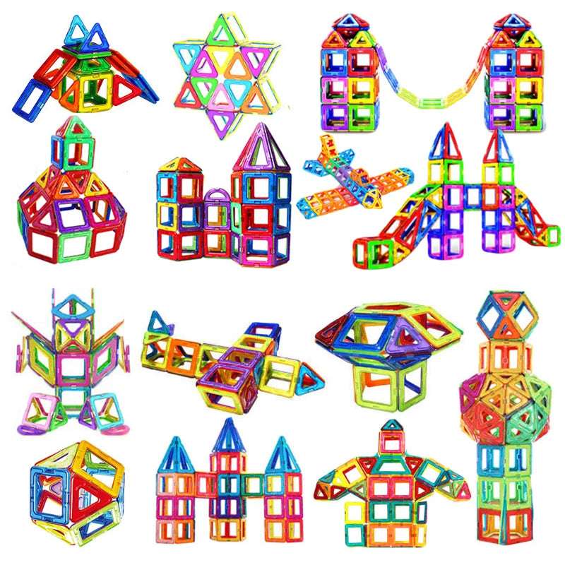 A Lot of forms available - Creativity of colorful blocks - 3 to 6 age - Mag Shapes Colorful Blocks | DIY Magnetic Block House - GadWitch Toys