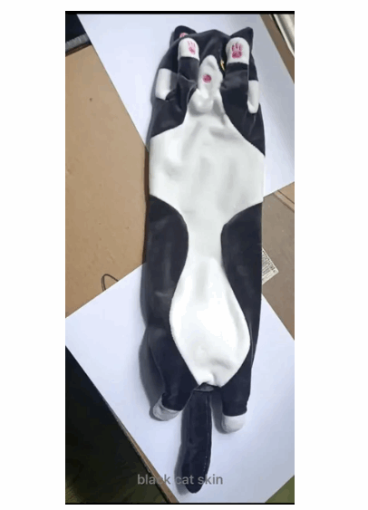 black - plush cat - only skin - Biggest Cat and Meow | Long Cat Sleeping Pillow | GadWitch Toy store