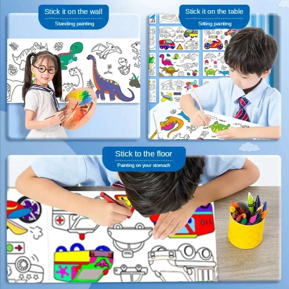 colo ring Mess-Free Childrens Coloring Rolls | Colouring Themes | GadWitch Toys