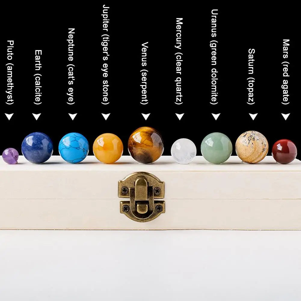 Details and stone name of Crystal Crystals Planetary Sphere Set - solar system planets - GadWitch Toys