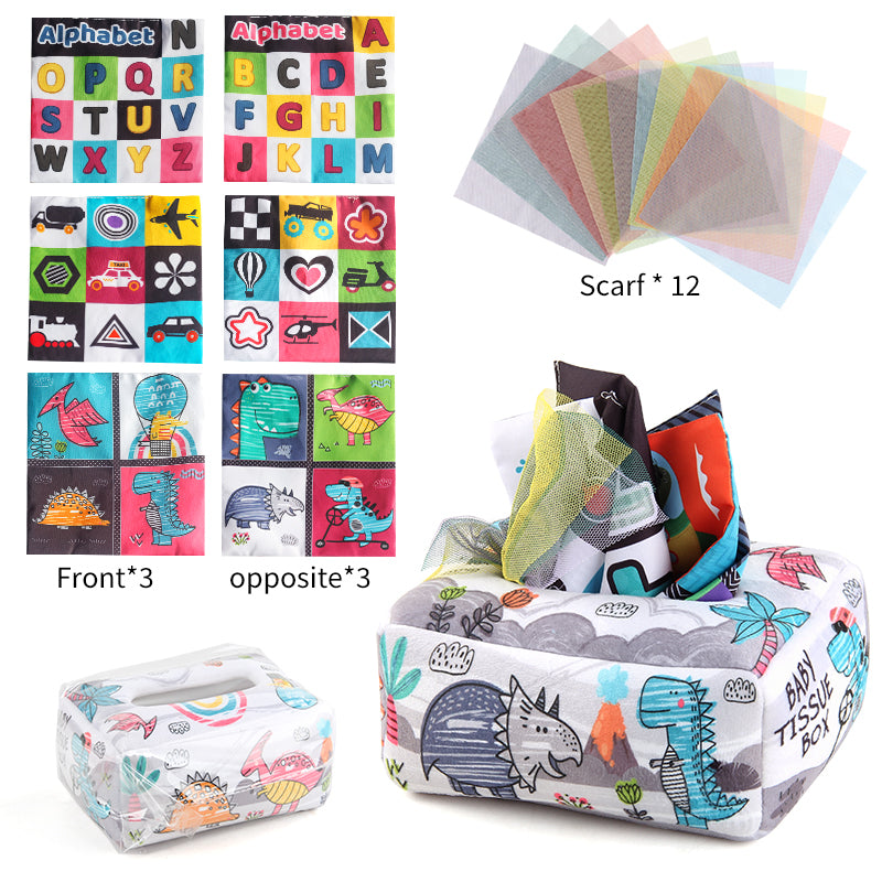 dino Sensory Montessori Magic Tissue Box | infants learning | GadWitch Toys