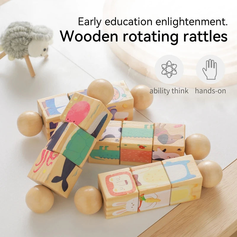 early education enlightenment - Wooden Montessori Rotating Rattle Blocks – Safe & Fun | GadWitch Toys