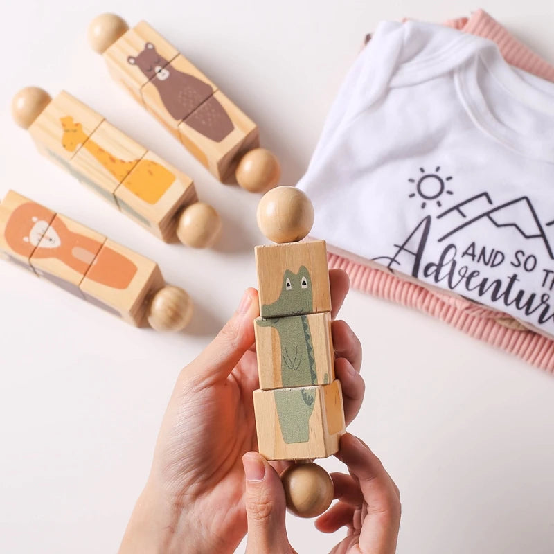 montessori puzzle - Wooden Montessori Rotating Rattle Blocks – Safe & Fun | GadWitch Toys