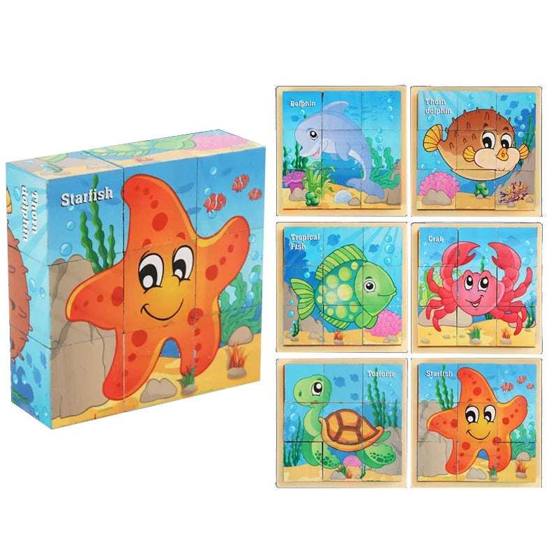 Ocean - wooden puzzle online - Block Puzzle: Toddlers 3d toy cube | block wood puzzle | GadWitch Toys