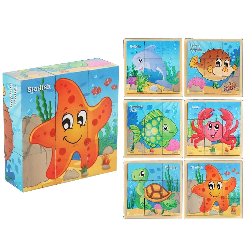 Ocean - wooden puzzle online - Block Puzzle: Toddlers 3d toy cube | block wood puzzle | GadWitch Toys
