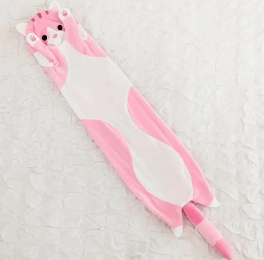 pink plush cat - only skin - Biggest Cat and Meow | Long Cat Sleeping Pillow | GadWitch Toy store