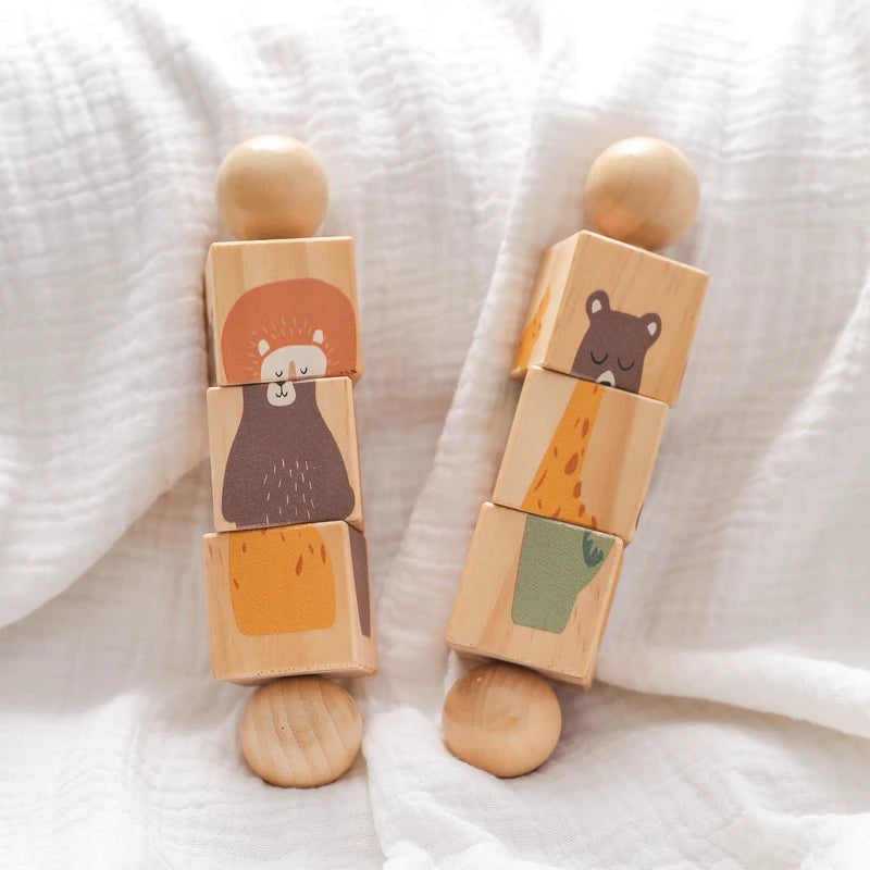 safe and sustainable - Wooden Montessori Rotating Rattle Blocks – Safe & Fun | GadWitch Toys