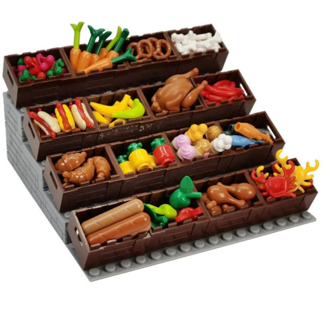 shelves with random food - Build Your Own Toys & Colors Grocery Store | GadWitch Toys