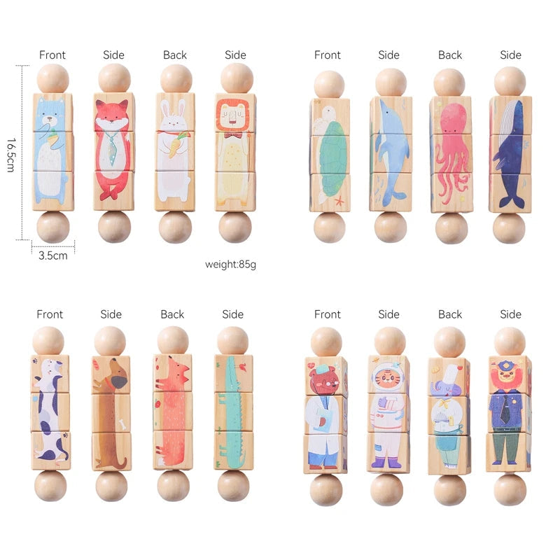 size of Wooden Montessori Rotating Rattle Blocks – Safe & Fun | GadWitch Toys