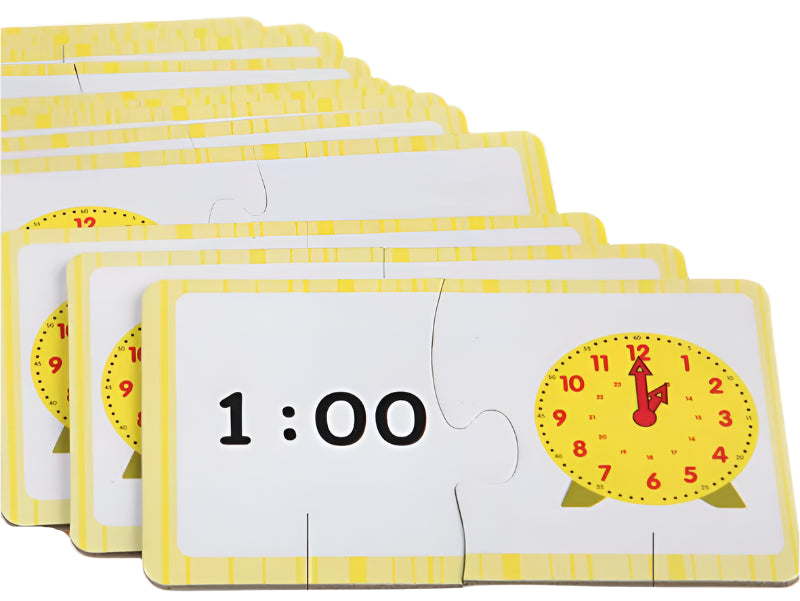 telling time on the time - 12 cards - double side content - digital time x clock time