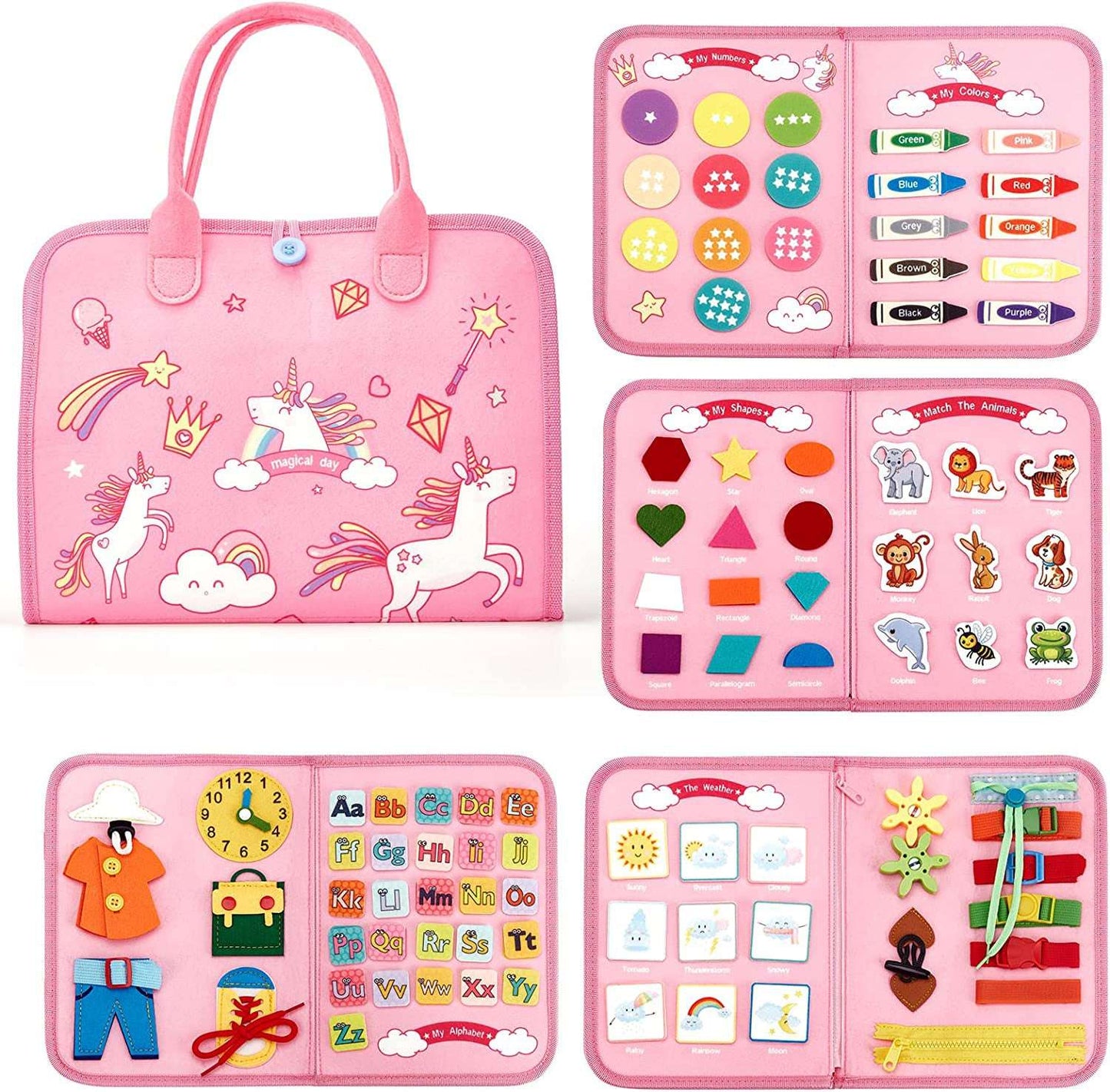 unicorn - Toys for On-the-Go: Montessori Busy Board Motor Skills | GadWitch Toys