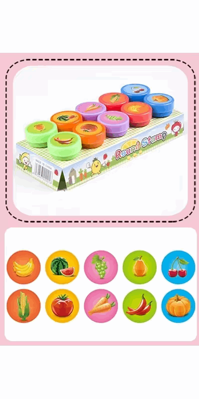 Vegetables Stampers - Kids Self-Inking Stamp Set - GadWitch Toys