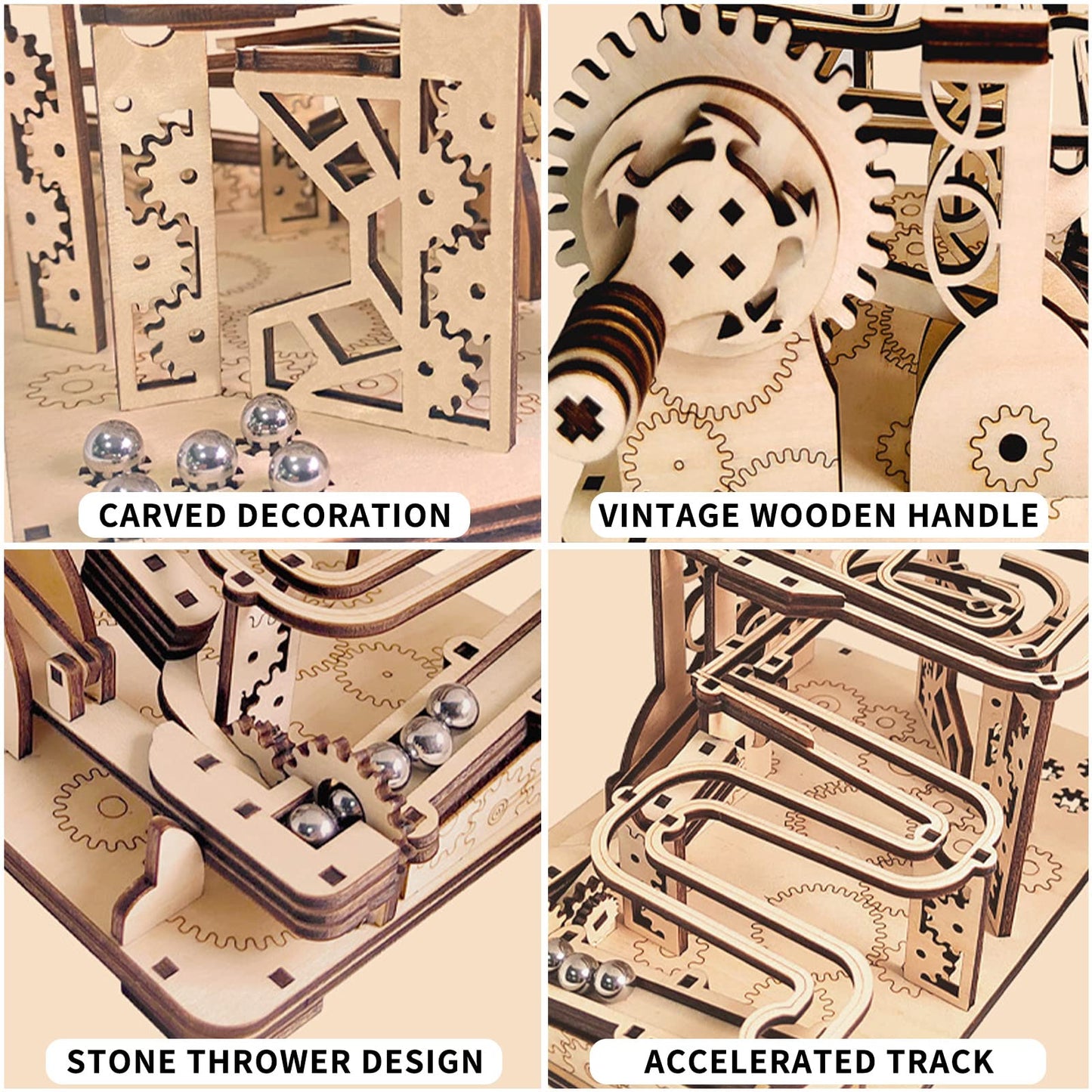 wooden mechanical Marble Raceway 3D Puzzle โ Fun DIY Wooden Maze Kit | GadWitch Toys