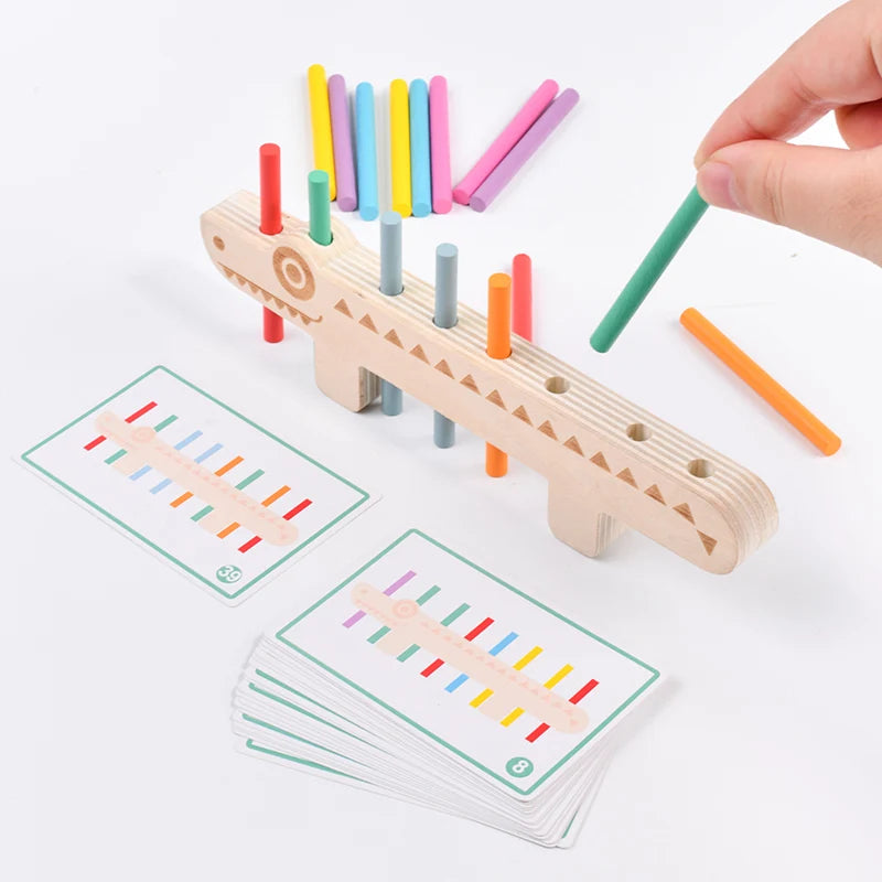 Wooden Puzzle Blocks - Crocodile wooden puzzle blocks | Montessori Color Matching | GadWitch Toys