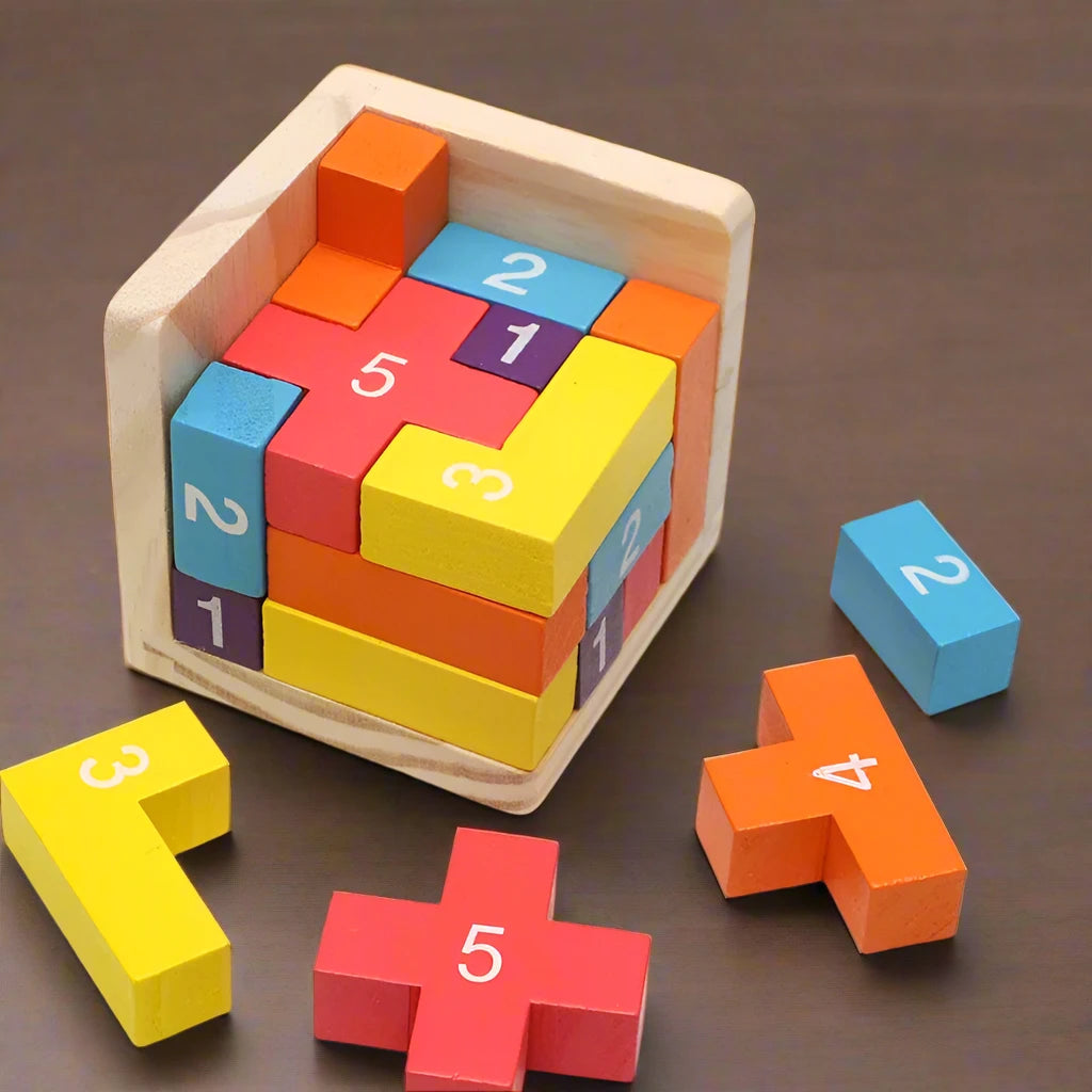 3D Wooden Puzzle Cube - Fun Brain Game & Perfect Gift | GadWitch Toys