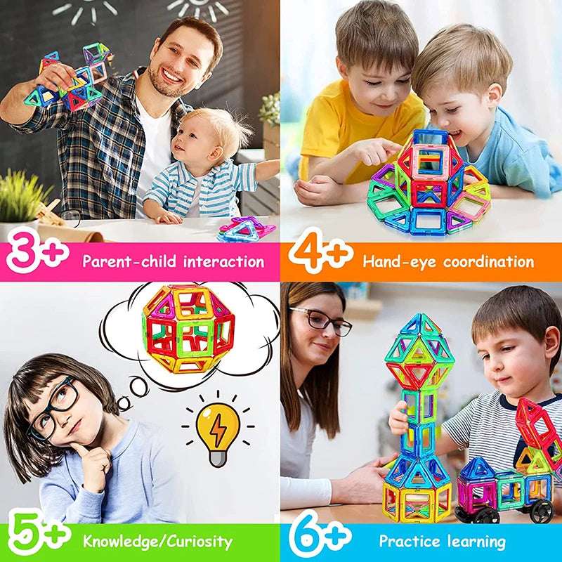 3 to 6 age - Mag Shapes Colorful Blocks | DIY Magnetic Block House - GadWitch Toys